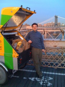 A Revolution Freight Trike on the Brooklyn Bridge