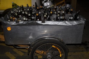NYC Pick Up Trike filled with Beer for Pedicab NYC Event